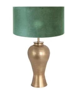 Køb Buford - bordlampe i messing med stofskærm