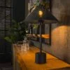 Køb Punch - Bordlampe med perforeret sort skærm Levering med pære(r) online billigt møbel