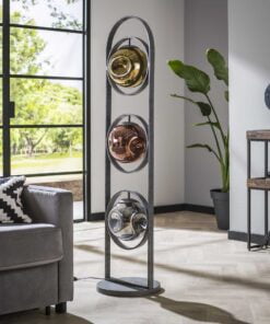 Køb Estrella - Gulvlampe i patineret metal glas Levering uden pære online billigt møbel