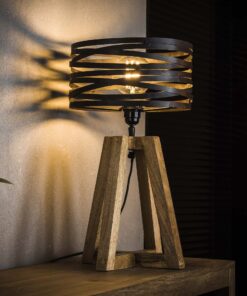 Køb Tvist - Spændende bordlampe i metal og træ Levering med pære(r) online billigt møbel
