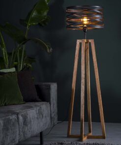 Køb Tvist - Spændende gulvlampe i metal og træ Levering med pære(r) online billigt møbel