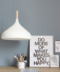 Køb Gine - loftlampe i hvid metal og træ online billigt møbel