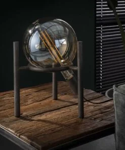 Køb Saturn - Bordlampe i glas og sølv metal online billigt møbel
