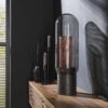 Køb Big-Smoke - Bordlampe i røgfarvet glas og kobber Levering uden pære online billigt møbel