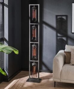 Køb Big-Smoke - Gulvlampe i røgfarvet glas og kobber