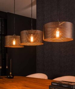 Køb Drum - Loftlampe med tre runde skærme i artic sort metal Levering uden pære online billigt møbel