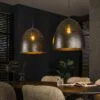 Køb Aronas - Loftlampe med to skærme i sort hullet metal Levering med pære(r) online billigt møbel