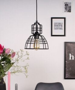 Køb Moretti - pendel i sort metal gitter design online billigt møbel