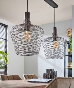 Køb Bahia - Loftlampe med to skærme i antik kobber Levering uden pære online billigt møbel