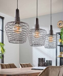 Køb Bahia - Loftlampe med tre skærme i antik kobber  Levering med pære(r) online billigt møbel
