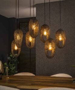 Køb Malla - Loftlampe med syv skærme i artic black metal Levering uden pære online billigt møbel