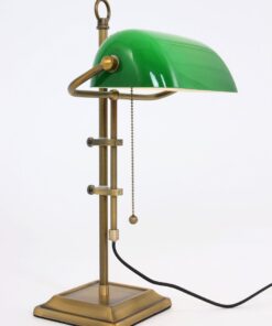 Køb Deed - Bordlampe i bronze og grønt glas online billigt møbel