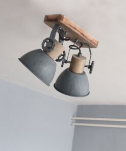 Køb Bates - spotlampe med to skærme i fem forskellige finish Metal - grå online billigt møbel