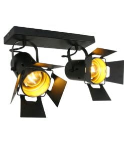 Køb Cinema - spotlampe i sort metal  med 2 skærme online billigt møbel