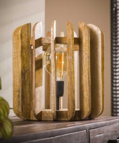 Køb Curvo - Bordlampe i mangotræ Levering med pære(r) online billigt møbel