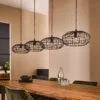 Køb Goaly - loftlampe i sort-brun metal med fire skærme Levering med pære(r) online billigt møbel