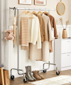 Køb Garderobestativ krom til 130 kg på hjul online billigt møbel