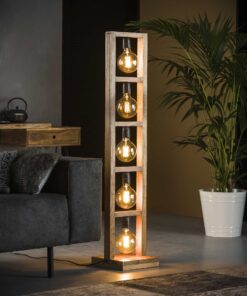 Køb Woody - Gulvlampe i solid akacietræ Levering uden pære online billigt møbel