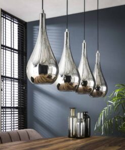 Køb Cromo- Loftlampe med 4 forkromede glasskærme Levering uden pære online billigt møbel