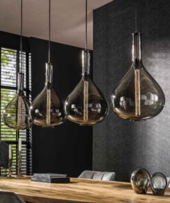 Køb Droop - Loftlampe med fire dråbeformede skærme i røgfarvet glas Levering med pære(r) online billigt møbel
