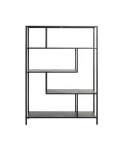 Køb Reol og hyldesektion i sort Metal (85 x 26 x 121 cm) online billigt møbel