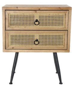 Køb Natbord i metal med 2 skuffer (60 x 37 x 70 cm) online billigt møbel