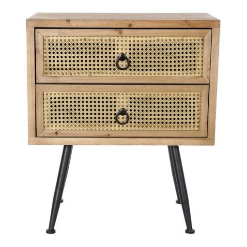 Køb Natbord i metal med 2 skuffer (60 x 37 x 70 cm) online billigt møbel