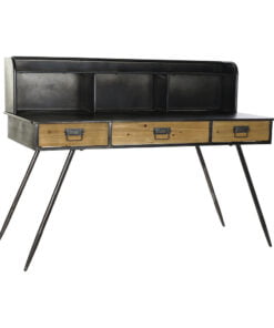 Køb Skrivebord sort metal / træ (135 x 60 x 102 cm) online billigt møbel