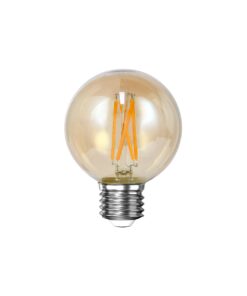 Køb Rund LED pære i ravfarvet glas