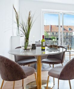 Køb Nadal - Spisebord i marmor laminat og messing online billigt møbel