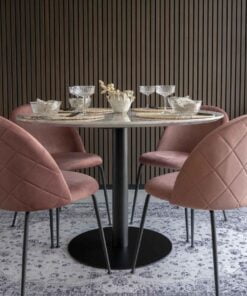 Køb Nadal - Spisebord i marmor laminat og sort stel online billigt møbel