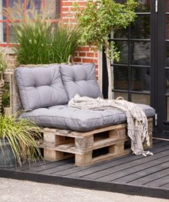 Køb Albion - Pallehyndesæt i gråt stof online billigt møbel