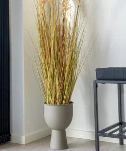 Køb Roma -  Blomsterstander i beige-grå metal online billigt møbel