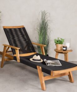 Køb Zarzis - Solvogn i akacietræ og sort reb online billigt møbel