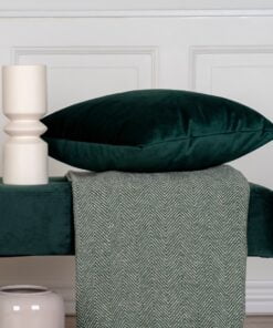 Køb Bermeo - Pude i mørkegrøn velour