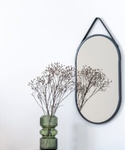 Køb Clyde - Spejl i sort ramme og strop