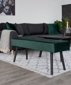 Køb Umani - Bænk i mørkegrøn velour online billigt møbel