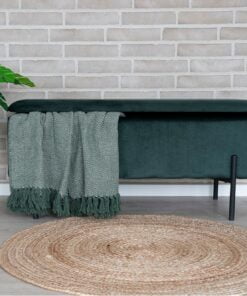 Køb Elton - Bænk i grøn velour med opbevaring online billigt møbel