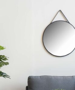 Køb Clyde - Spejl med sort ramme og strop