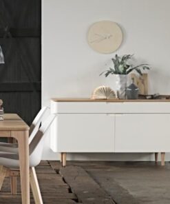 Køb Actas skænk i olieret eg og hvidmalet mdf online billigt møbel