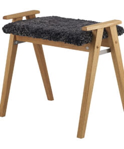 Køb Elam - Stol i lakeret eg Ægte fåreskind mørkegrå online billigt møbel