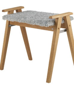 Køb Elam - Stol i lakeret eg Fåreskindslook lysegrå online billigt møbel