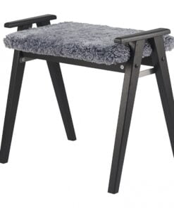 Køb Elam - Stol i sortbejdset eg Ægte fåreskind lysegrå online billigt møbel