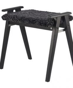 Køb Elam - Stol i sortbejdset eg Ægte fåreskind mørkegrå online billigt møbel