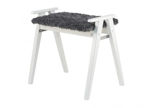 Køb Elam - Stol i hvidlakeret birk Fåreskindslook mørkegrå online billigt møbel
