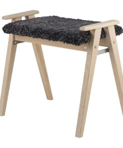 Køb Elam - Stol i hvid olieret eg Ægte fåreskind mørkegrå online billigt møbel