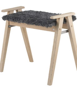 Køb Elam - Stol i hvid olieret eg Fåreskindslook mørkegrå online billigt møbel