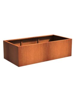 Køb Rektangulær cortenstål 200 x 100 cm højde 60 cm online billigt møbel