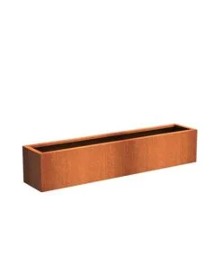 Køb Rektangulær cortenstål 200 x 40 cm højde 40 cm online billigt møbel