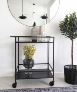 Køb Zeta - Barvogn i sort metal og sorte plader online billigt møbel